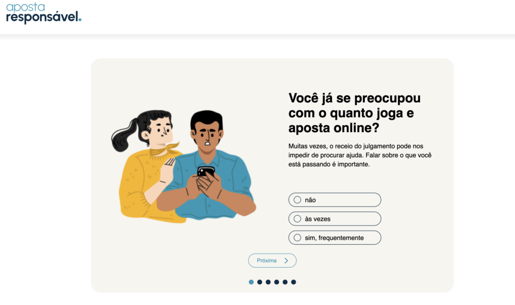 Tela Auto Teste Aposta Responsável